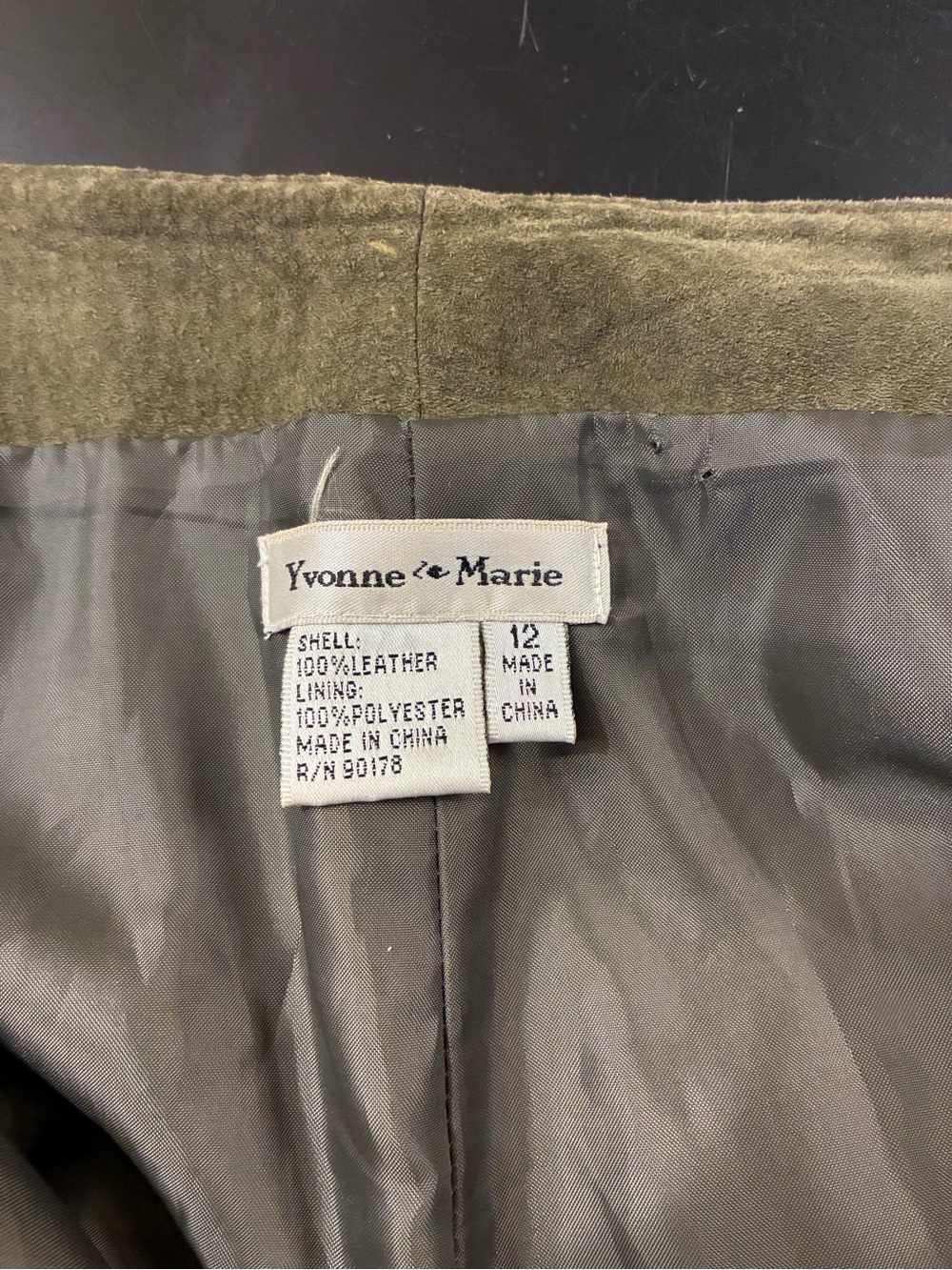 Vintage Yvonne Le Marie Olive Suede Leather Pants Size 12